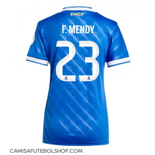 Camisa de time de futebol Real Madrid Ferland Mendy #23 Replicas 3º Equipamento Feminina 2025-26 Manga Curta Camisa de time de futebol Real Madrid Ferland Mendy #23 Replicas 3º Equipamento Feminina 2025-26 Manga Curta